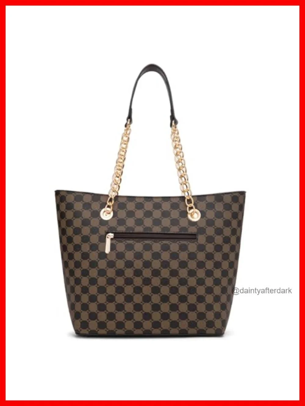 Chic Vegan Leather Chain Tote Handbag with Large Capacity Satchel